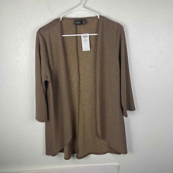 NWT Chico's Travelers Shimmer Striped Jacket Cardigan Heather Jasper Sz 1(S) $99 - Picture 7 of 8